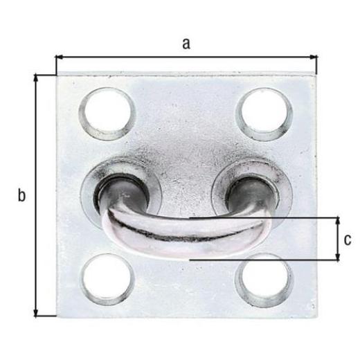 Öse auf Platte Bügelb.32mm Bügel-H.29mm Bügel-D.8mm STA galv.verz.d.pass.GAH | 10 Stück