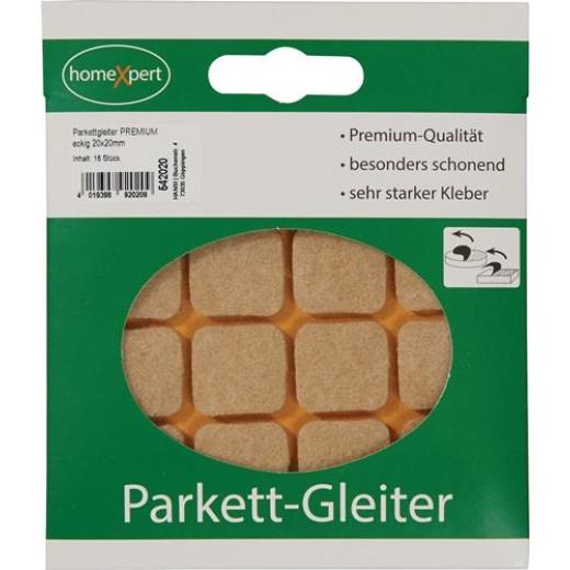 Parkettgleiter Premium 20 x 20mm Filz natur eck.selbstkl.