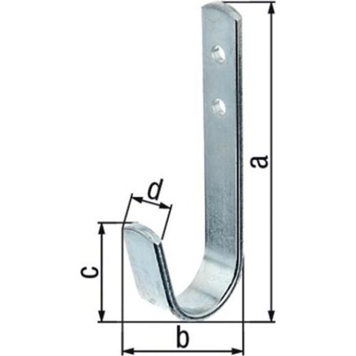 Wandhaken einfach A.30mm STA verz.H.90mm GAH | 20 Stück