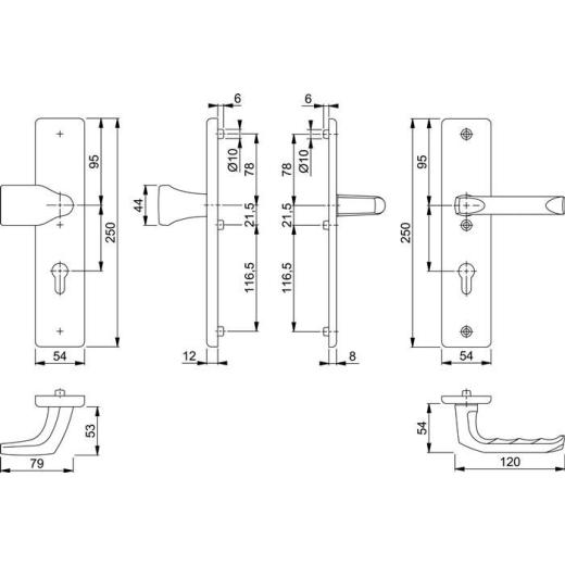 Hoppe Schutzgarnitur London Aluminium (F1) PZ