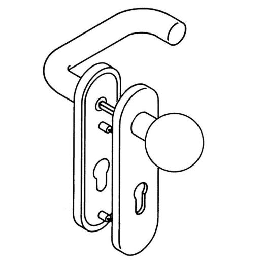 HEWI FS-Garnitur 111R13.113 Kunststoff 99 D/K TS 38-48 mm PZ rund  DIN L/R