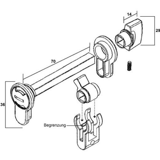 SCHNEGEL - WC-/Badmodul 007/7244 Ganzglastür,vertikaler Einbau Alu.Druckg.m.Zub.