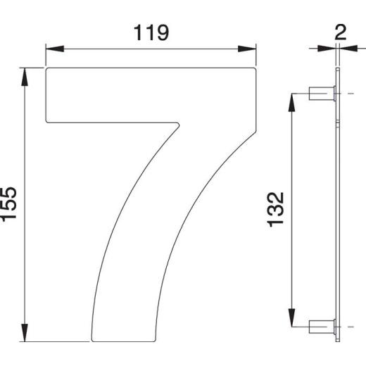 edi - Hausnummer Ziffer 7 VA ma 150 mm B.119 mm