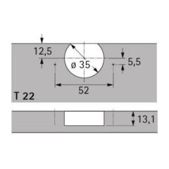 Topfscharnier Selekta TH 32 z.Anschr.HETTICH