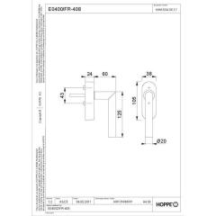 Hoppe eFenstergriff Amsterdam E0400/FR-408 VA ma 20-30 mm