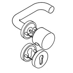 HEWI FS-Garnitur 111PBR13.232 PA 98m K/D TS 38,1-48,0 mm PZ rund DIN L/R