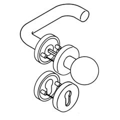 HEWI FS-Garnitur 111XAH13.139 VA XA D/K TS 48,1-58,0 mm PZ rund DIN L/R