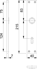 Hoppe Langschildpaar 202SP F1/ naturf.F1 PZ 72mm HOPPE