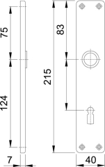 Hoppe Langschildpaar 202SP F2/neusilberfarbig F2 BB 72mm HOPPE