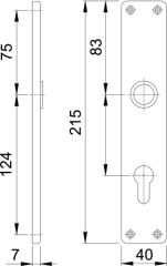 Hoppe Langschildpaar 202SP F2/neusilberfarbig F2 PZ 72mm HOPPE