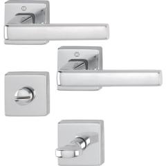 Hoppe Rosettengarnitur Dublin | Aluminium F249 chromfarben WC