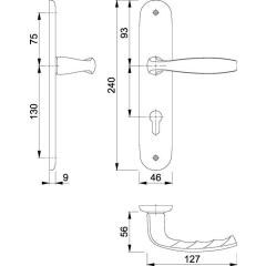 Hoppe Langschild New York | Aluminium PZ