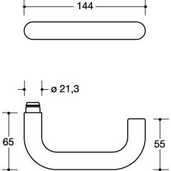 HEWI FS-Garnitur 111XAH13.139 VA XA D/K TS 68,1-78,0 mm PZ rund DIN L/R