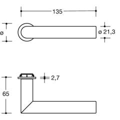 HEWI Türdrückerpaar 162PCM/162XAM Kunststoff 99 m.Mini-Drückerrosette 4-KT.8 mm