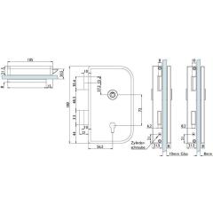 Glastürschloss 6033 PZ L-Roma VA ma PZ DIN links