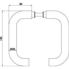 GlasTürdrückerpaar 1801 BASIC 01 VA U-Form 4-KT.8 mm