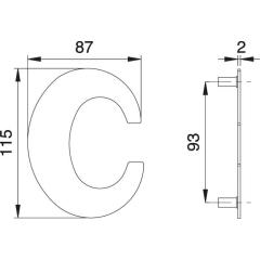 edi - Hausnummer Buchstabe c VA ma 110 mm B.87 mm