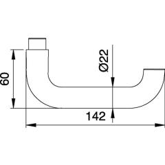 edi - Türdrückerlochteil 163 VA ma 4-KT.8 mm DIN rechts /links