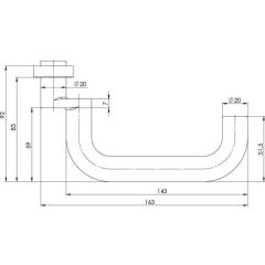 OGRO Profil-Türdrückerlochteil  8100A 8MM/6621 ER VA ER ov.gekr.