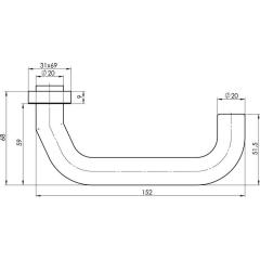 OGRO Profil-Türdrückerlochteil  8100V 8MM/6621 ER VA ER ov.schräg