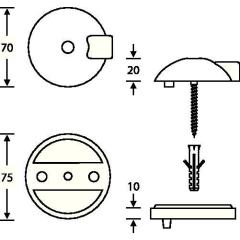 FSB Bodentürpuffer 38 3884 D.70 mm H.20 mm Alu.naturf./F1 Dübelmontage