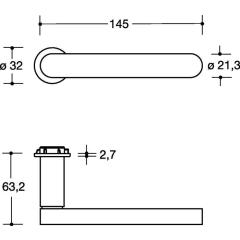 HEWI Türdrückerpaar 270XAM06.130 VA XA 4-KT.8 mm