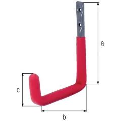 Wandhaken U-Form Rotgummi A.115mm STA roh verz.D.18mm GAH | 5 Stück