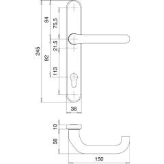 edi - Rahmen-1/2 Innen-Garnitur Kronos 1300/0235 Alu.F1 PZ