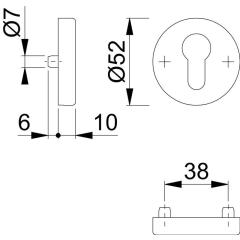 Hoppe Schlüsselrosette Aluminium (F1) PZ