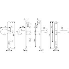 Hoppe Profiltürgarnitur New York Aluminium (F1) PZ