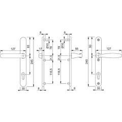 Hoppe Profiltürgarnitur New York Aluminium (F1) PZ