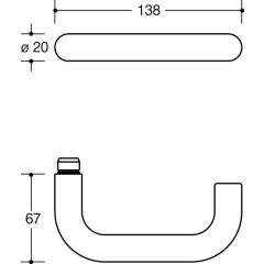 HEWI FS-Garnitur 111R13.113 Kunststoff 90 D/K TS 38-48 mm PZ rund  DIN L/R