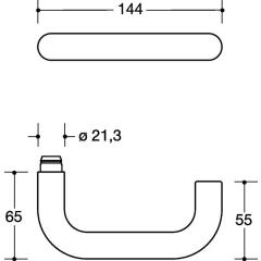 HEWI FS-Garnitur 111XAH11.130 VA XA TS 38,1-48,0 mm PZ rund DIN L/R