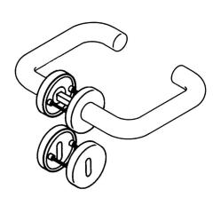 HEWI FS-Garnitur 111XAH11.130 VA XA TS 38,1-48,0 mm PZ rund DIN L/R