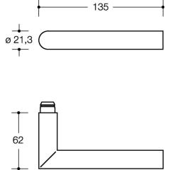 HEWI Türdrückerpaar 162.21PBR PA 90m Drückerpaar 4-KT.8 mm