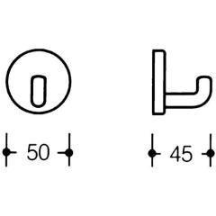 Einzelhaken 477.90.010 einfach A.45mm PA reinweiß 99 D.50mm HEWI