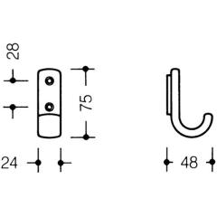 Garderobenhaken 477.90.060 einfach A.48mm PA reinweiß 99 H.75mm HEWI