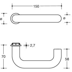 HEWI Türdrückerpaar 111PCM06.230 Kunststoff 99 m.Mini-Drückerrosette 4-KT.8 mm