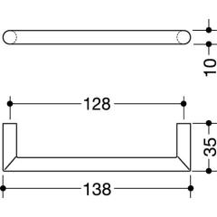 Möbelgriff 562.10B128 PA 99 reinweiß ma 128mm D.10mm HEWI