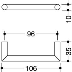 Möbelgriff 562.10.96 PA 99 reinweiß 96mm D.10mm HEWI