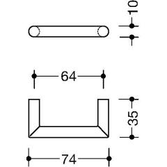 Möbelgriff 562.10B64 PA 90 tiefschwarz ma 64mm D.10mm HEWI