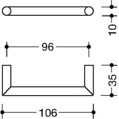 Möbelgriff 562.10B96 PA 90 tiefschwarz ma 96mm D.10mm HEWI