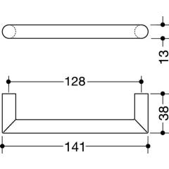 Möbelgriff 562.13.96 PA 92 grau 96mm D.13mm HEWI