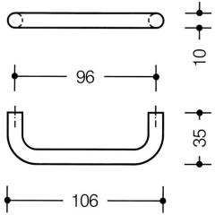 Möbelgriff 548.106B PA 99 reinweiß ma 96mm D.10mm HEWI