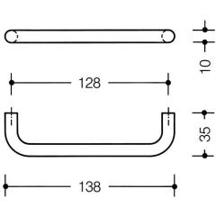 Möbelgriff 548.138B PA 99 reinweiß ma 128mm D.10mm HEWI