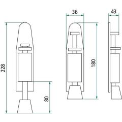 Türfeststeller 0035.4440 VA ma Hubh.48 mm Türmontage