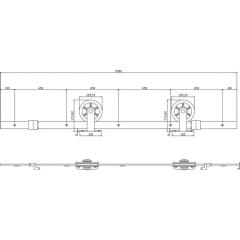 Schiebesystem 450120 100kg 2000 mm schwarz HLT 38-40 mm Kompletts.