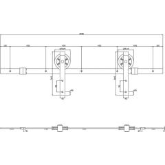 Schiebesystem 450121 100kg 2000 mm schwarz HLT 38-40 mm Kompletts.