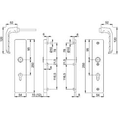 Hoppe Schutzgarnitur London Aluminium (F1) PZ