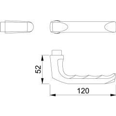 Hoppe Türdrückerlochteil London 113 Alu.F2/neusilberfarbig 4-KT.8mm DIN L/R Hoppe